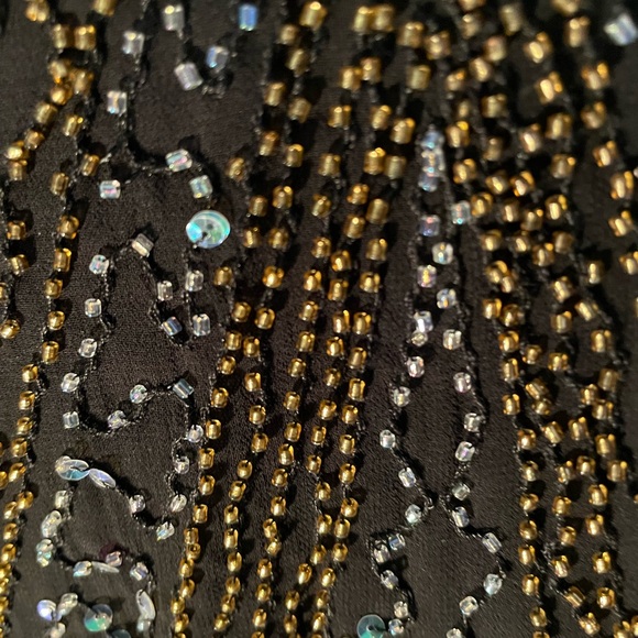 NWT Black sequins & beaded Blouse by Vision For Innovation Size L - Picture 7 of 10
